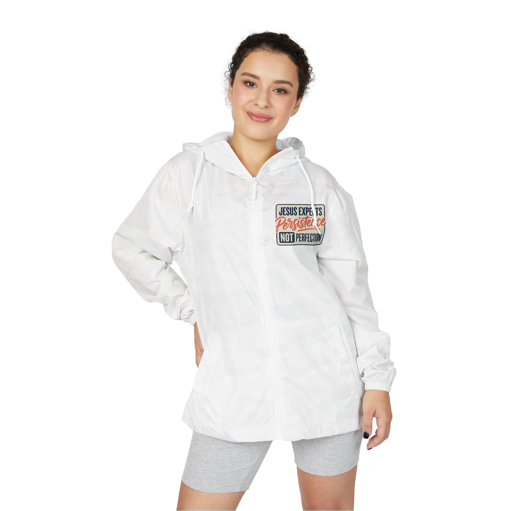 Windbreaker Jacket — "Jesus Saves" Christian Hooded Windbreaker