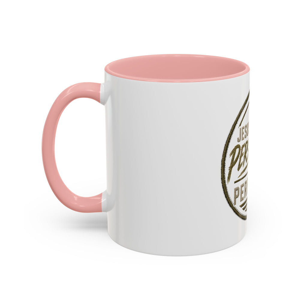 Christian Coffee Mug — "Jesus Expects Persistence Not Perfection" Accent Mug