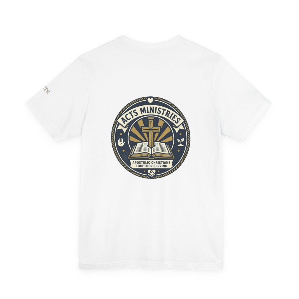Christian Ministry T‑Shirt — "Jesus Expects Persistence Not Perfection" Chest + Acts Ministries Back