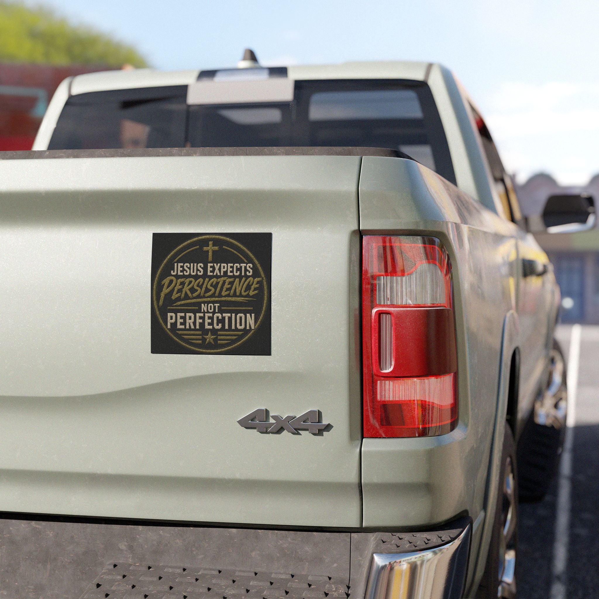 Car Magnet - "Jesus Expects Persistence Not Perfection" Inspirational Christian Magnet
