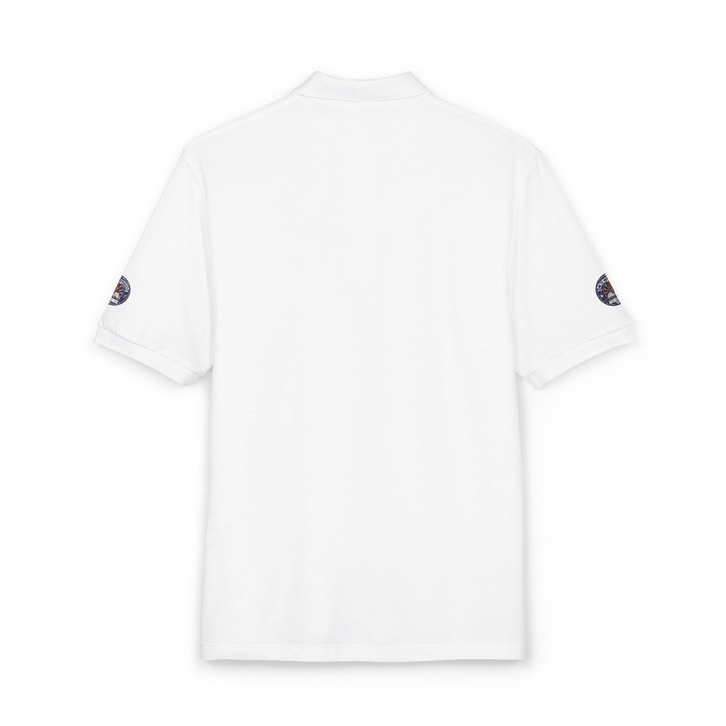 Embroidered Polo Shirt — Vintage Compass Badge Design