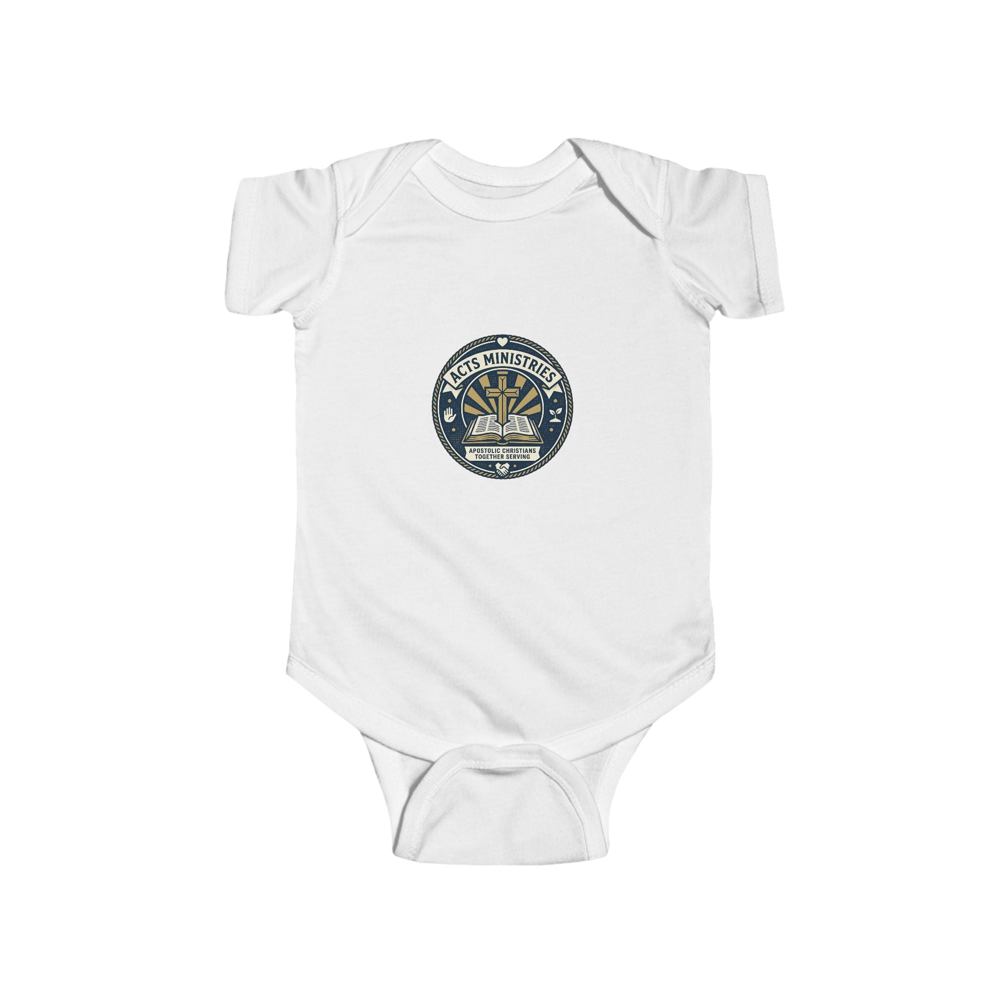 Infant Bodysuit with Nautical Compass Emblem — Baby Onesie, Vintage Maritime Badge
